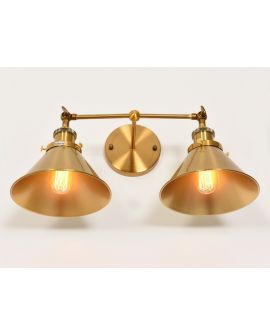 KINKIET LAMPA ŚCIENNA LOFT ZŁOTO SZCZOTKOWANE GUBI DUO LUMINA DECO