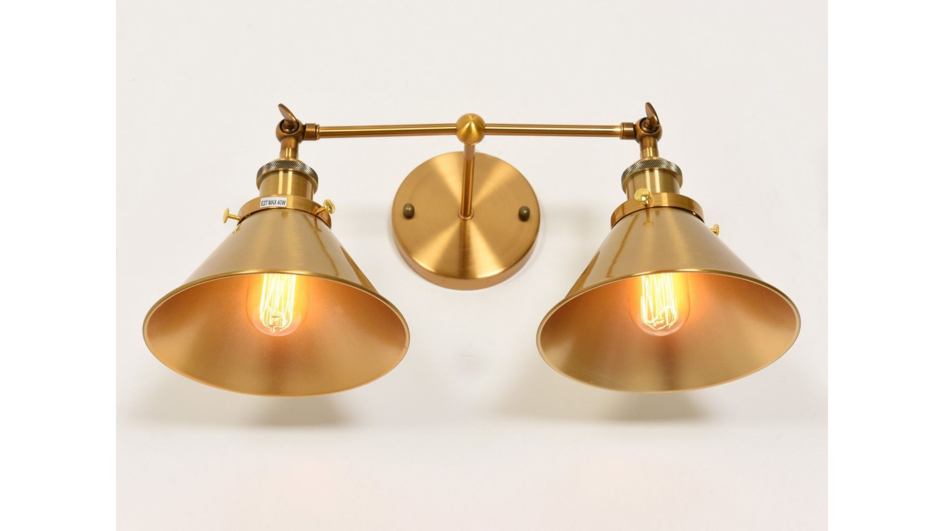 KINKIET LAMPA ŚCIENNA LOFT ZŁOTO SZCZOTKOWANE GUBI DUO LUMINA DECO