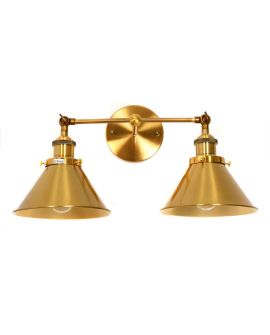 KINKIET LAMPA ŚCIENNA LOFT ZŁOTO SZCZOTKOWANE GUBI DUO LUMINA DECO