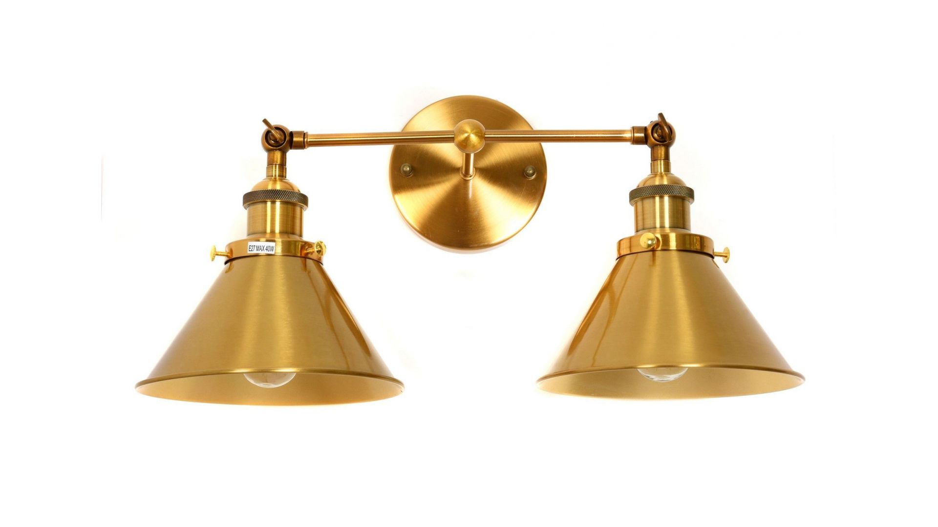 KINKIET LAMPA ŚCIENNA LOFT ZŁOTO SZCZOTKOWANE GUBI DUO LUMINA DECO
