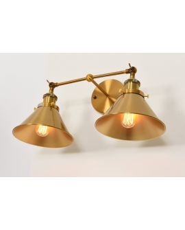 KINKIET LAMPA ŚCIENNA LOFT ZŁOTO SZCZOTKOWANE GUBI DUO LUMINA DECO