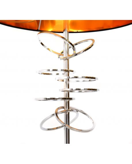 LAMPA STOJĄCA PODŁOGOWA CZARNA MILARI CHROM LUMINA DECO