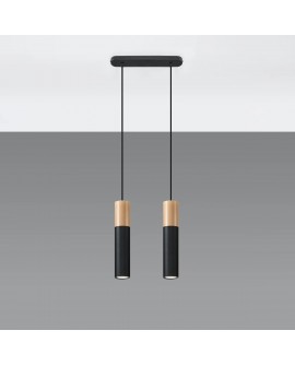 Lampa wisząca PABLO 2 czarna Sollux SL.0633
