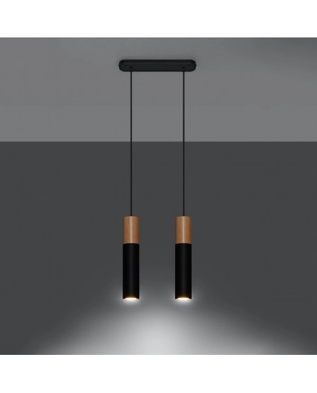Lampa wisząca PABLO 2 czarna Sollux SL.0633