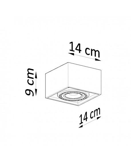 Plafon QUATRO 1 beton Sollux SL.0883