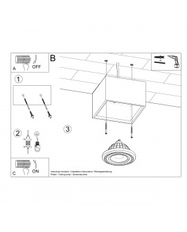 Plafon QUATRO 1 beton Sollux SL.0883