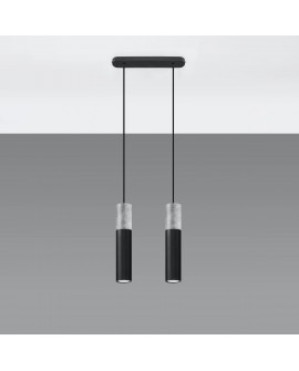Lampa wisząca BORGIO 2 czarny Sollux SL.0651