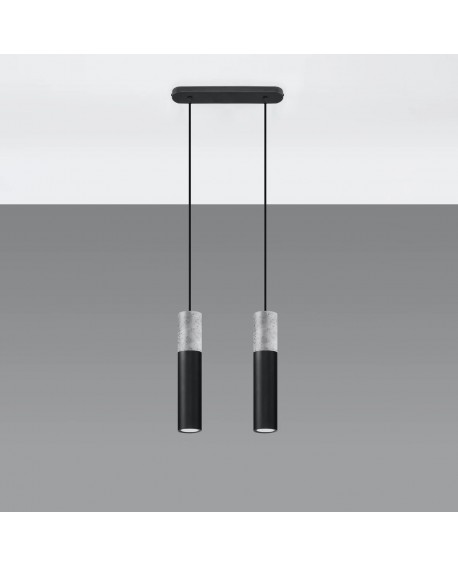 Lampa wisząca BORGIO 2 czarny Sollux SL.0651