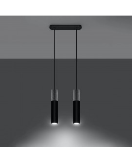 Lampa wisząca BORGIO 2 czarny Sollux SL.0651