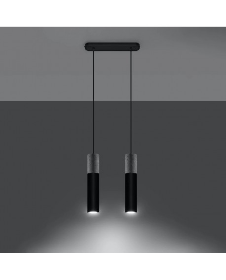 Lampa wisząca BORGIO 2 czarny Sollux SL.0651