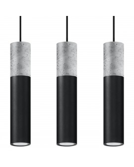 Lampa wisząca BORGIO 3L czarny Sollux SL.0652