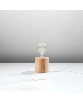 Lampa biurkowa SALGADO naturalne drewno Sollux SL.0674