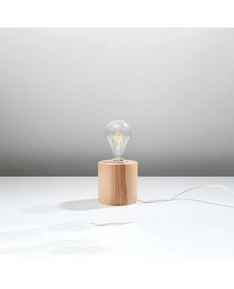 Lampa biurkowa SALGADO naturalne drewno Sollux SL.0674