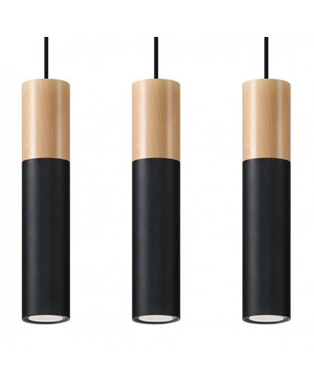 Lampa wisząca PABLO 3L czarna Sollux SL.0634