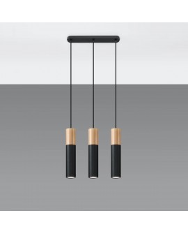 Lampa wisząca PABLO 3L czarna Sollux SL.0634