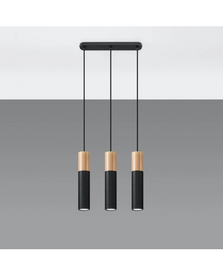 Lampa wisząca PABLO 3L czarna Sollux SL.0634