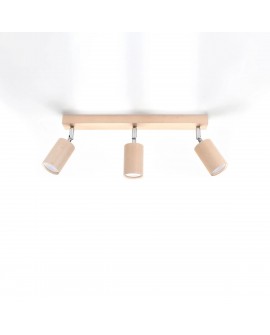 Plafon BERG 3 naturalne drewno Sollux SL.0703