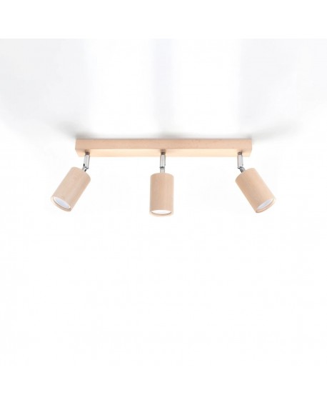 Plafon BERG 3 naturalne drewno Sollux SL.0703