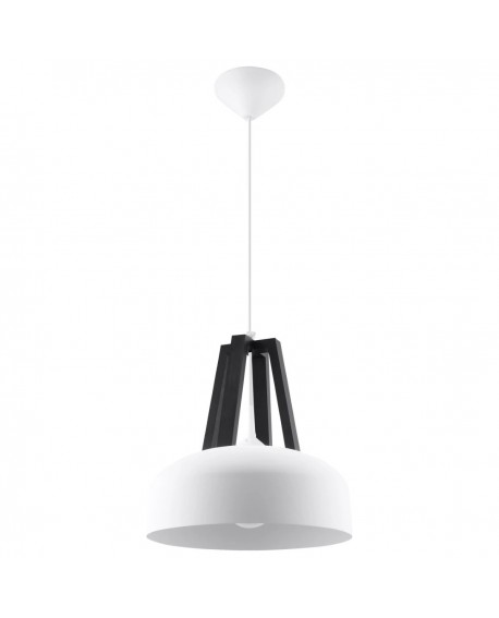 Lampa wisząca CASCO biała/czarna Sollux SL.0387