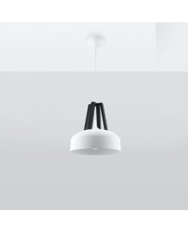 Lampa wisząca CASCO biała/czarna Sollux SL.0387