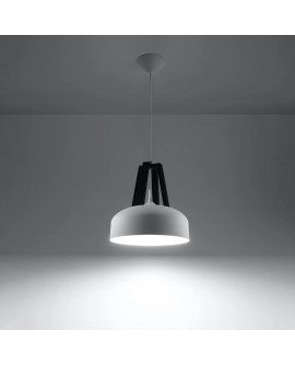 Lampa wisząca CASCO biała/czarna Sollux SL.0387