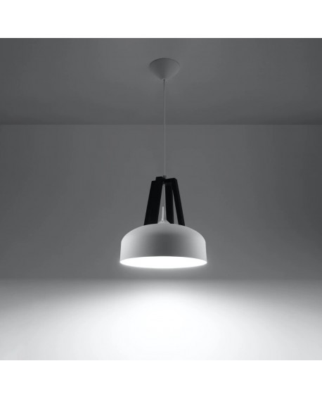 Lampa wisząca CASCO biała/czarna Sollux SL.0387
