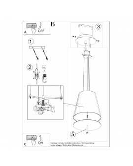 Żyrandol GENEVE 50 czarny Sollux SL.0736
