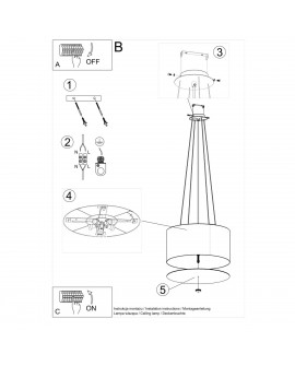 Żyrandol OTTO 50 czarny Sollux SL.0744