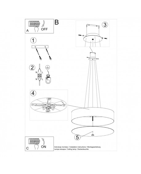 Żyrandol SKALA 70 czarny Sollux SL.0802