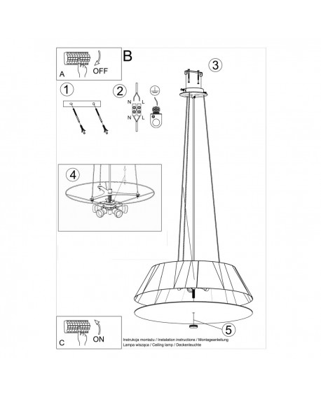 Żyrandol VEGA 60 biały Sollux SL.0765