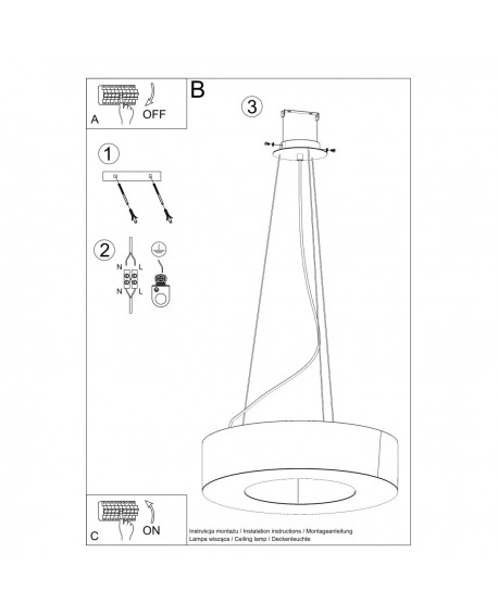 Żyrandol SATURNO 70 czarny Sollux SL.0752