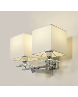 LAMPA ŚCIENNA KINKIET Z BIAŁYMI ABAŻURAMI FIANELO W2 LUMINA DECO