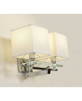 LAMPA ŚCIENNA KINKIET Z BIAŁYMI ABAŻURAMI FIANELO W2 LUMINA DECO