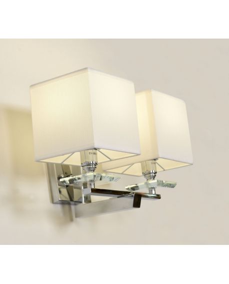 LAMPA ŚCIENNA KINKIET Z BIAŁYMI ABAŻURAMI FIANELO W2 LUMINA DECO