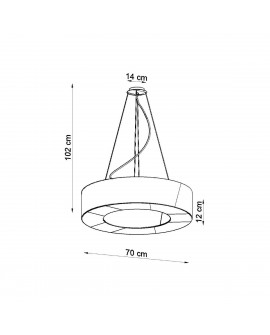 Żyrandol SATURNO SLIM 70 czarny Sollux SL.0754
