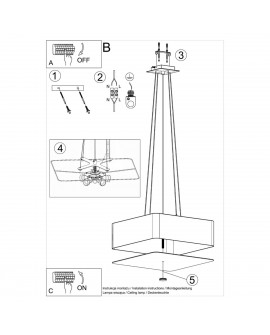 Żyrandol LOKKO 45 czarny Sollux SL.0774