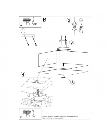 Plafon LOKKO 45 czarny Sollux SL.0776