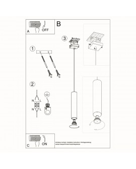 Lampa wisząca LAGOS 1 biały Sollux SL.0323