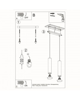 Lampa wisząca LAGOS 2 biały Sollux SL.0324