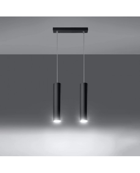 Lampa wisząca LAGOS 2 czarny Sollux SL.0328