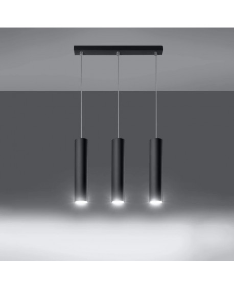Lampa wisząca LAGOS 3L czarny Sollux SL.0329