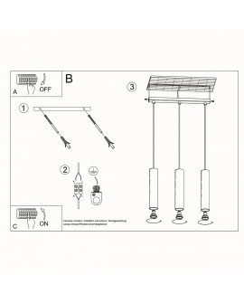 Lampa wisząca LAGOS 3L czarny Sollux SL.0329