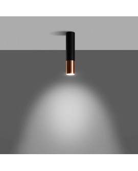 Plafon LOOPEZ czarny/miedź Sollux SL.0945