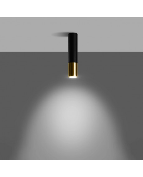 Plafon LOOPEZ czarny/złoty Sollux SL.0951