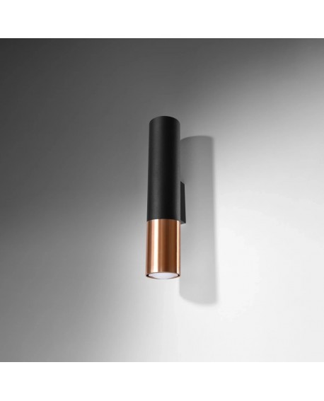 Kinkiet LOOPEZ czarny/miedź Sollux SL.0944