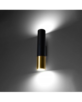 Kinkiet LOOPEZ czarny/złoty Sollux SL.0950