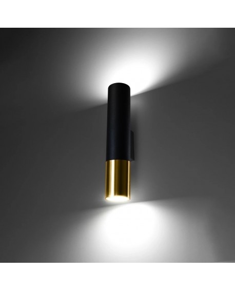 Kinkiet LOOPEZ czarny/złoty Sollux SL.0950
