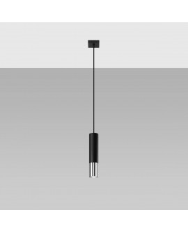 Lampa wisząca LOOPEZ 1 czarny/chrom Sollux SL.0940