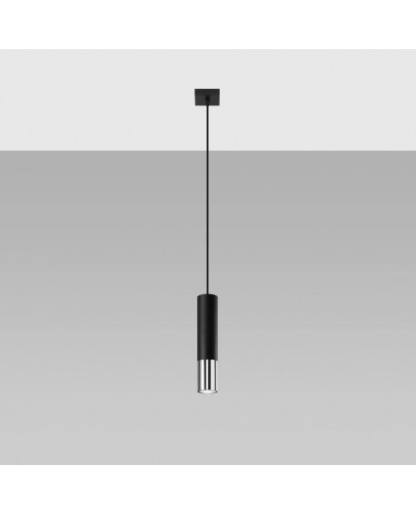 Lampa wisząca LOOPEZ 1 czarny/chrom Sollux SL.0940