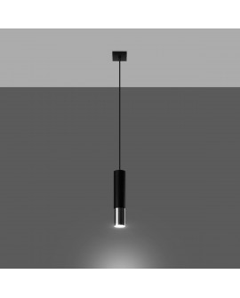 Lampa wisząca LOOPEZ 1 czarny/chrom Sollux SL.0940